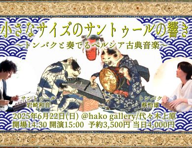 【満席御礼・受付終了】《演奏会のお知らせ》小さなサイズのサントゥールの響き